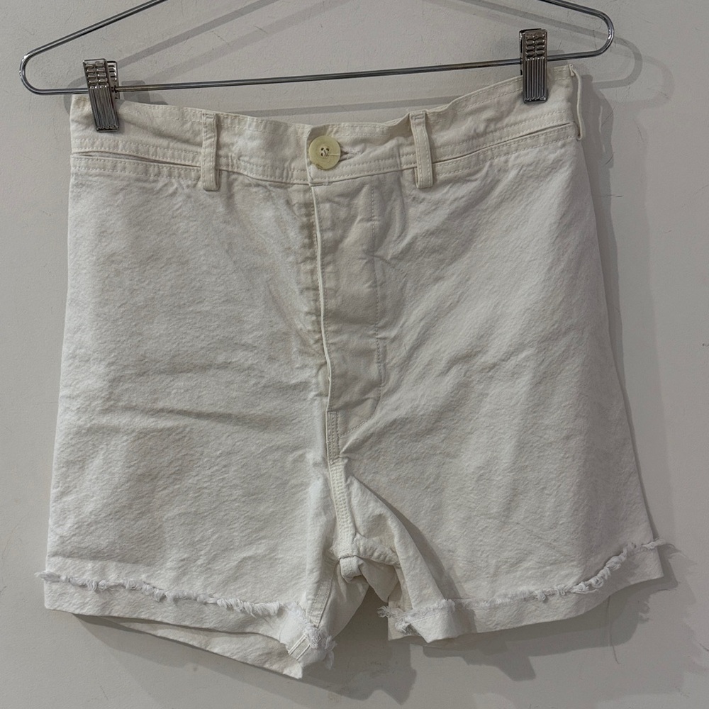 Jesse Kamm White Cut Off Shorts size 8 - Picture 2 of 5